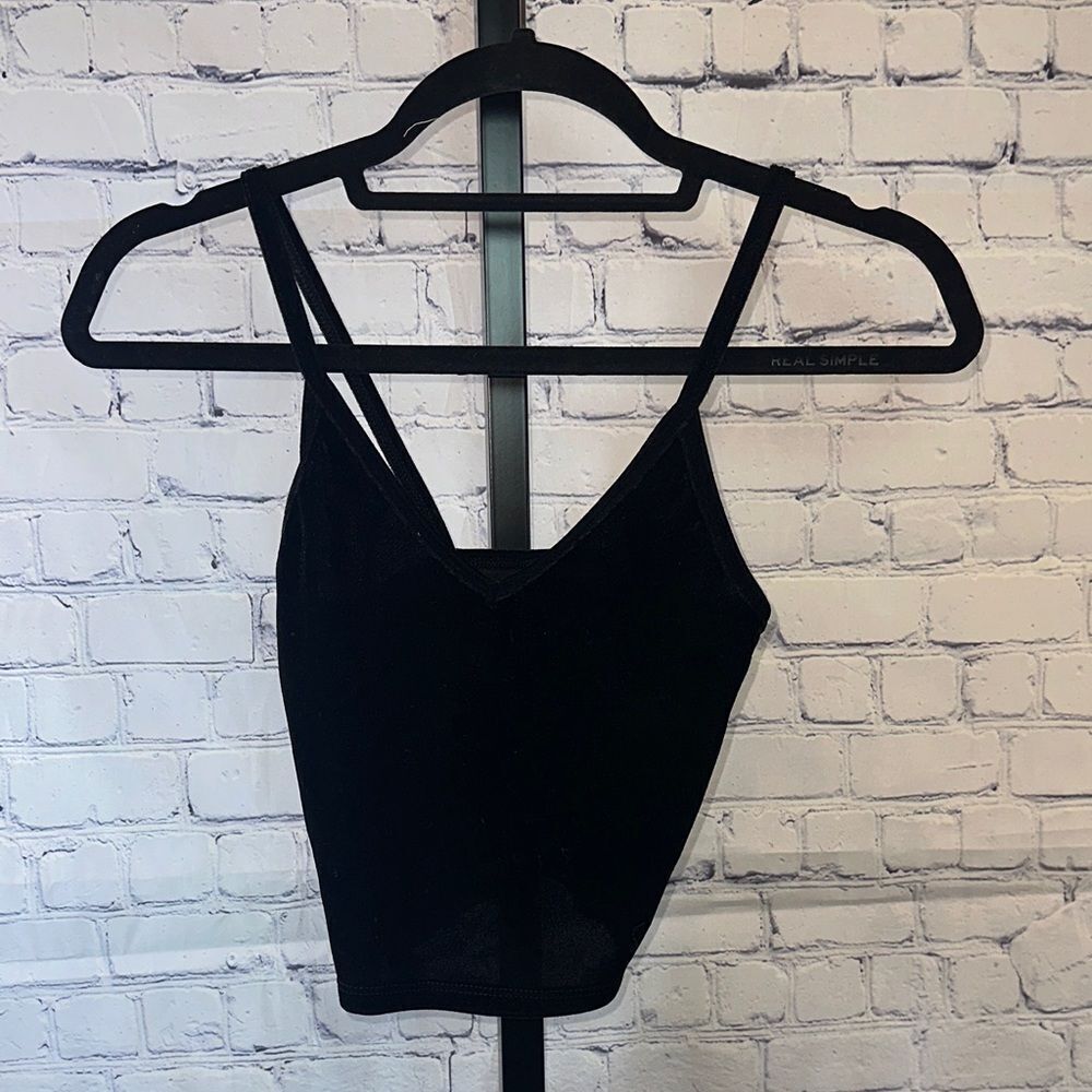 Brandy Melville Black Velvet Camisole Top